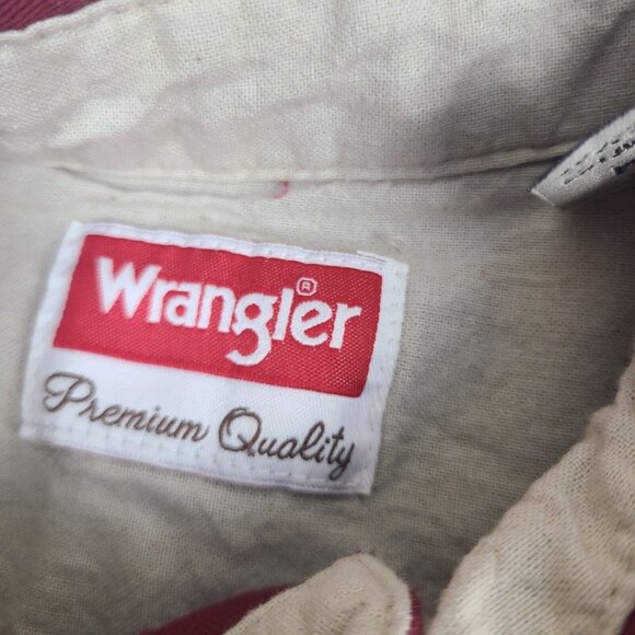 Wrangler Mens MediumLong Sleeve Button Up‎ Shirt Red Cotton - Picture 3 of 7